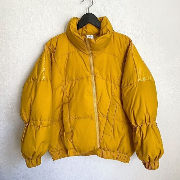 Cabi Puff Piece Style 4228 Acid Yellow Puffer Jacket Women’s XS Asymmetrical - Picture 2 of 16